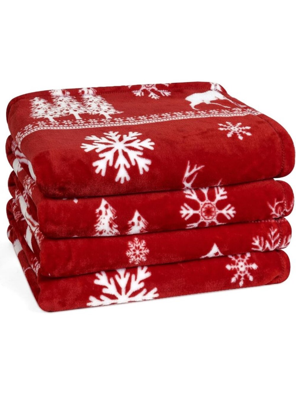 Cozy Plush Fleece Blanket King Size, 300GSM Soft Throw for Christmas & Fall